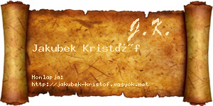 Jakubek Kristóf névjegykártya