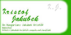 kristof jakubek business card
